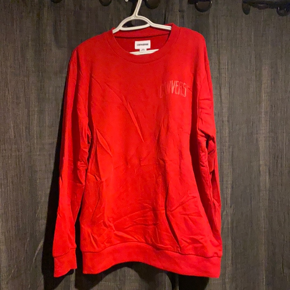 Converse red crew neck